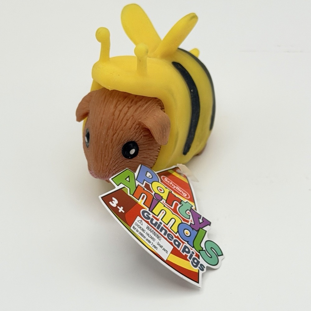 Schylling Party Animals Toy PTA Guinea Pig Bee 1 piece NEW squish